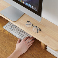 Support d'écran d'ordinateur surélevé en bois massif avec rangement intégré pour bureau et organisation de poste de travail