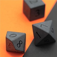 Dés en pierre d'obsidienne noire polyédrique Udixi Donjons et Dragons D & d RPG Jeu de dés
