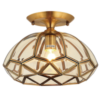 Luminaires suspendus en cuivre de style européen, luminaires de couloir en verre, luminaires suspendus à LED, lumière froide/neutre/chaude, salon moderne