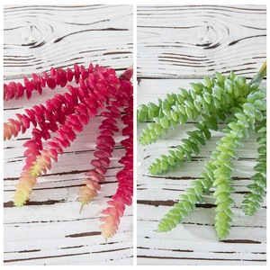 CallaFloral Plante artificielle succulente à 6 têtes en forme de pièces de monnaie en cuivre, rouge et verte, en PVC, pour la décoration intérieure - Product Image 3
