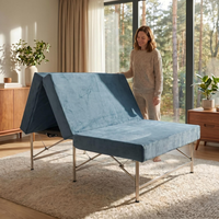 Matelas pliant moderne en mousse à mémoire de forme, épaisseur 8 cm, avec housse amovible, pour camping-car, camping et voyage