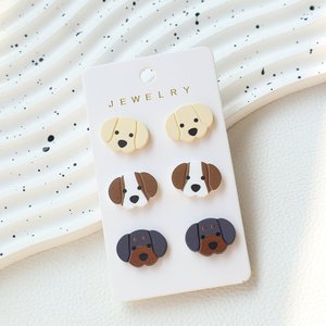 3 paires de boucles d'oreilles mignonnes en forme de chiot de dessin animé, en acrylique, Labrador, <span class=keywords><strong>Beagle</strong></span>, Teckel, chien, animal de compagnie, <span class=keywords><strong>mini</strong></span> bijoux, cadeaux de vacances - Product Image 5