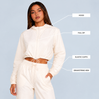 Ensemble 2 pièces de protection solaire UPF50+ pour femmes : veste courte à capuche et pantalon à cordon de serrage avec ourlet ajustable, survêtement anti-UV pour l'extérieur, ODM