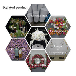 Conjunto de Decoración Floral Artificial de Champán Blanco Minimalista y de Alta Gama, Decoración de Fondo Floral de Lujo para Bodas - Product Image 5