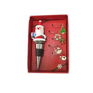 Christmas Wine Stoppers Santa Claus Snowman Reindeer Decorative Bottle Stopper Set Aluminum Alloy Wine Utensils - Product Image 2