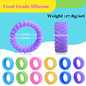 Hugebirds New 6 <b>Pack</b> Unisex <b>Fidget</b> Sensory Rings Soft Food Grade Silicon Toys for Kids with Autism Calming - Product Image 3