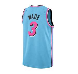 Meilleure qualité cousue <span class=keywords><strong>Dwyane</strong></span> <span class=keywords><strong>Wade</strong></span> bleu 2019/20 fini City Edition Jersey - Product Image 1