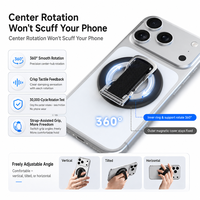 Support de téléphone magnétique flexible et étanche avec anneau rotatif à 360° pour fixation sur bureau