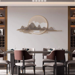 Peinture murale en métal 3D avec éclairage LED, décoration de luxe pour salon, peinture acrylique haute définition avec impression UV, décoration en cristal - Product Image 2