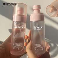 Vente en gros de flacons cosmétiques en PET brillants/givrés roses de 100 ml, 150 ml, 200 ml, flacons pour huile corporelle, lotion, avec pompes à brume rose