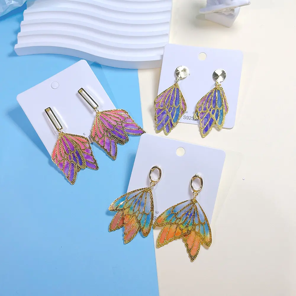 2023 Design de mode fée papillon aile boucle d'oreille Unique Funky sirène queue boucles d'oreilles pour les femmes bijoux