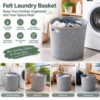 Boîte de rangement en feutre thermoformé personnalisée OEM/ODM, panier à linge en tissu non tissé 100 % polyester recyclé