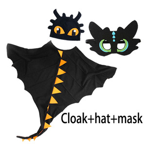 <span class=keywords><strong>Cape</strong></span> de dragon avec chapeau Costume de dragon sans dents <span class=keywords><strong>Cape</strong></span> Costumes d'Halloween Cosplay Costume de dinosaure - Product Image 3