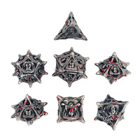 Nouvel ensemble de dés polyédriques en métal, style monstre à grande bouche creuse, pour D&D et jeux de table DND