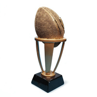 Trophée de football en résine en gros, taille personnalisée, récompense sportive américaine avec base en forme de tour, sculpté et peint à la main, durable