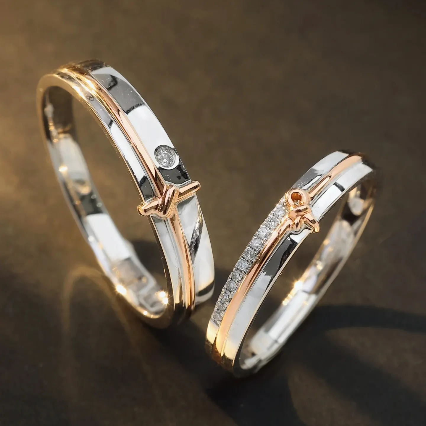 H&F Ring beste Geschenke für Männer Eheringe Schmuck 18k 14k 10k Massivgold 100 % Naturdiamant Eheringe für Männer und Frauen