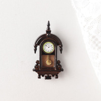 Mainan jam dinding gaya Vintage, mainan Mini 1:12 menit, rumah boneka Ob11 Diy