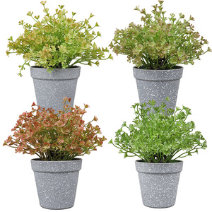 Plantas en maceta falsas, flores artificiales, bonsái de plástico para decoración de interiores, exteriores, hogar y oficina - Product Image 3