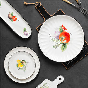 Accueil Marchandises Décor de jante de couleur personnalisée Ensembles de vaisselle <span class=keywords><strong>en</strong></span> céramique blanche émaillée imprimés citron Ensemble de vaisselle <span class=keywords><strong>en</strong></span> porcelaine <span class=keywords><strong>pour</strong></span> restaurants - Product Image 5