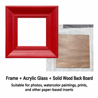 Cadre photo créatif en bois massif rouge carmin fait main pour peinture à l'huile personnalisée, cadre extérieur vide, encadrement en bois DIY, vente en gros