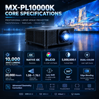 Projecteur laser 4K 10 000 lumens, haute luminosité, laser bicolore pour grandes salles de conférence, auditoriums, mapping 3D en extérieur