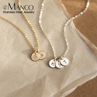 Kalung Multi Disc EManco Custom Engraved dari Baja Anti Karat Warna Emas/Perak 14K, Penjualan Langsung Pabrik, Hadiah Personal