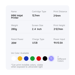 2025 Mini Zakformaat Handheld Inkjetprinter 12,7 mm Hoge Kwaliteit YMARK Plastic Zakken Vervaldatum QR-code Batchcode Nummerfles - Product Image 3