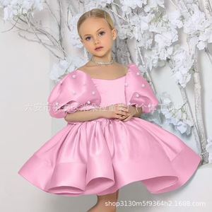 <span class=keywords><strong>Vestito</strong></span> da <span class=keywords><strong>bambina</strong></span> 2026 rosso con maniche a sbuffo e perle, colori misti, <span class=keywords><strong>1</strong></span>-9 anni - Product Image 5