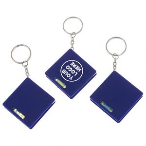 Custom Logo Tape Measure Keychain Square Shape ABS Case 1m Retractable Metal Measuring Tape Key Tag Corporate Branding - Product Image 5