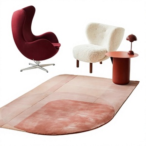 Alfombra de Lana de Lujo con Diseño Excelente, Hecha a Mano, con Patrón Geométrico, Resistente a las Manchas, de Pelo Corto, para Sala de Estar y Comedor, Decoración del Hogar - Product Image 1