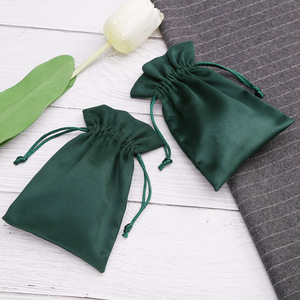 Dark Green Velvet <b>Drawstring</b> Bags 8x10cm 15x20cm Jewelry Storage Gift Packaging <b>Pouches</b> Rectangular Fabric Dust Bag - Product Image 2