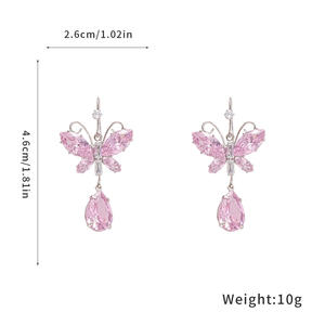 Set di Orecchini e Collana Vintage con Farfalla in Zircone, Gioielli di Lusso in Lega Placcata Oro, Catena per Clavicola di Alta Qualità - Product Image 6