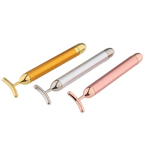 Barra di bellezza in oro 24k vibrante in metallo con Logo 2024 personalizzato elettrico per sollevamento della pelle del viso - Product Image 5