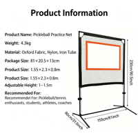 Red de Práctica de Tenis PU de 230 cm x 155 cm, Equipo de Entrenamiento Portátil para Uso en Exteriores, Marca GQK