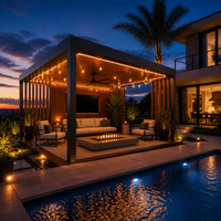Pergola moderne en aluminium à lames orientables, imperméable, pour jardin extérieur, balcon et terrasse (3x3m à 6x4m)