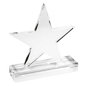 Trofeo de Cristal en Forma de Estrella de 100 mm con Placa de Papel con Impresión UV y Medalla para Regalos en Ferias Comerciales y para Dar la Bienvenida a los Asistentes - Product Image 1