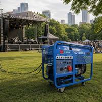 Générateur diesel à châssis ouvert Yuchai 12 kW YC12GF-3 13 kW max triphasé 230 V/400 V, groupe électrogène portable, démarrage électrique ATS 50/60 Hz