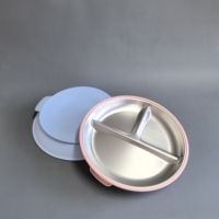 Meilleures ventes : Vaisselle pour bébé de qualité alimentaire, ensemble d'alimentation pour bébé en acier inoxydable et silicone, ensemble pour nouveau-né, cadeau, ensemble d'assiettes pour bébé