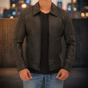Blouson aviateur classique en cuir pour homme 100% Prix pur en cuir Acheter maintenant! - Product Image 3