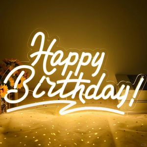 Letrero de Neón de Feliz Cumpleaños, Letrero LED Acrílico Personalizado, Luces de Neón para Decoración de Habitaciones y Fiestas de Cumpleaños en Casa - Product Image 1