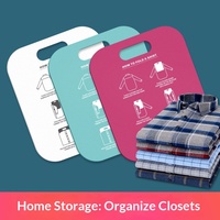 Tabla Plegadora de Ropa Rápida con Guía Impresa, Organizador de Camisetas Fácil para el Hogar, Lavandería y Almacenamiento en Armarios