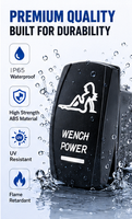 Interruptor basculante grabado con láser de 12V 24V con certificación CE, resistente al agua, para embarcaciones y automóviles, venta al por mayor de fábrica