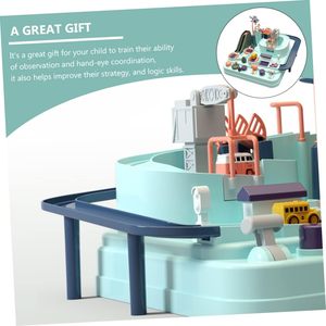 26CM 6 Button Educational ABS Plastic Car Adventure Race Track Toy with 4 <b>Mini</b> Cars - Product Image 6