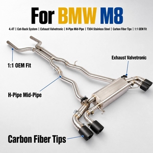 Système d'échappement <span class=keywords><strong>Tronic</strong></span> Catback en acier inoxydable pour <span class=keywords><strong>BMW</strong></span> M8 4.4T F91 F93 2019-2022, silencieux de performance personnalisé pour la course, amélioration de la performance - Product Image 1