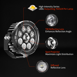 Luz LED para Motocicleta Fendinebbia, Luz <span class=keywords><strong>de</strong></span> Turismo <span class=keywords><strong>de</strong></span> Aventura, Regulable, 4.5 Pulgadas, Doble Color Ámbar Blanco, DRL, Luz Auxiliar Antiniebla, 12V - Product Image 4