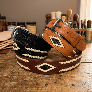 Cinturón de Cuero Vacuno para Hombre, Hebilla Cuadrada de Acero, Estilo Vintage, Ecológico, Resistente al Agua, Ligero, Ancho de 3.8CM, Personalizable - Product Image 1