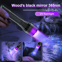 Lampe torche UV tactique Aeternam 40W 365nm à lumière violette pour la détection des champignons, miroir noir en bois