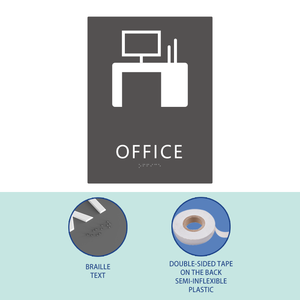 Letrero de señalización ADA para solo personal, letrero braille de puerta de diseño moderno para solo área de empleados - Product Image 4