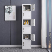 Armoire de rangement métallique à 6 portes pour vestiaire de bureau ou d'école KD