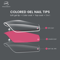Uñas Postizas Acrílicas Semitransparentes con Diseño de Cobertura Completa, 10 Colores, Estilo Almendrado y Stiletto, para Arte de Uñas DIY
